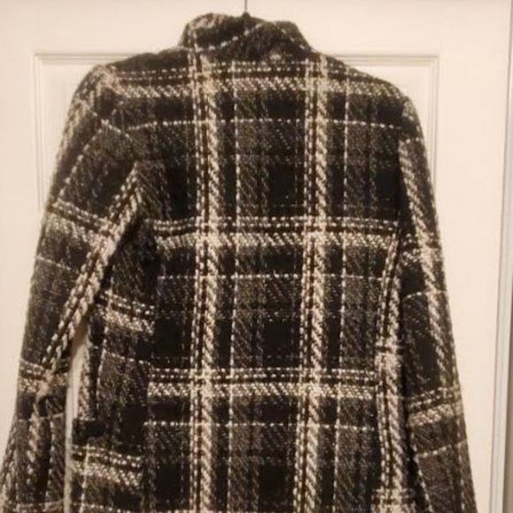 COPY - Express Black and White Plaid Peacoat - XS/TP - Picture 10 of 12